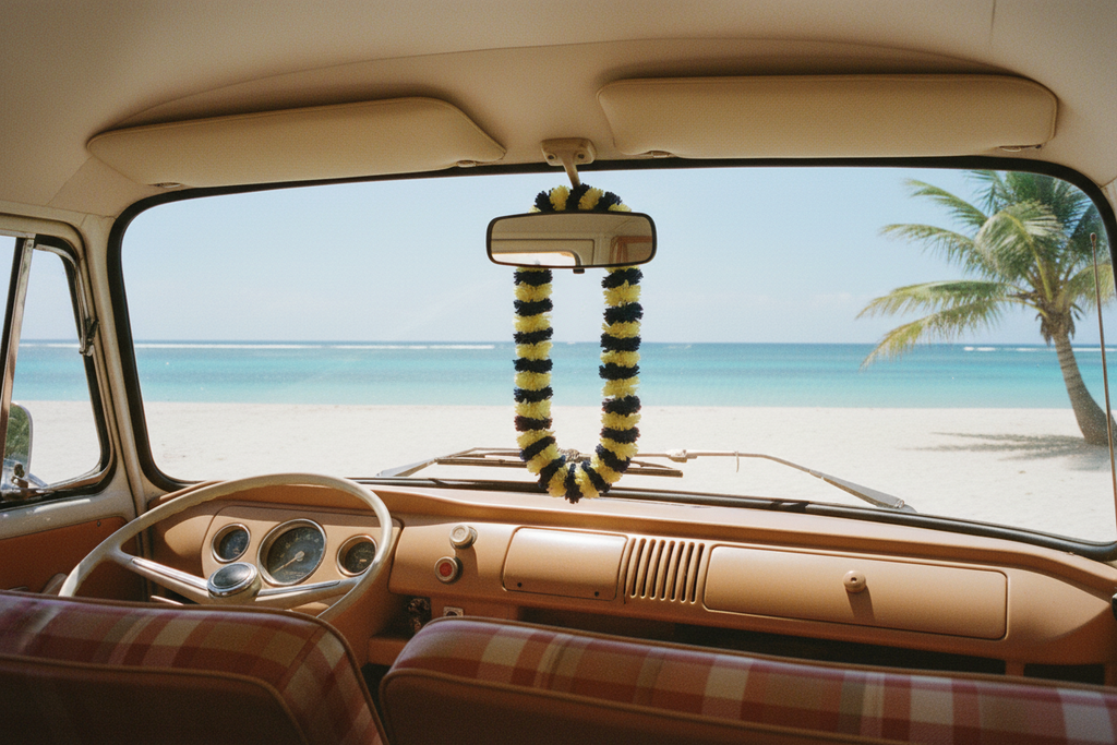 Lemon and Royal Blue Garland for VW Campervan T2, T25, T4, T5 or Beetle